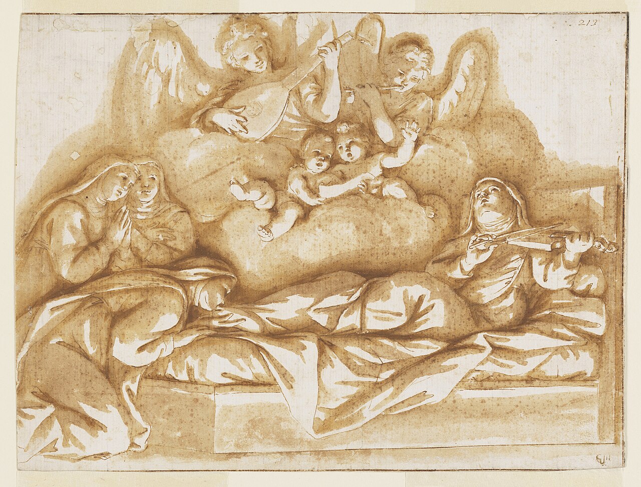 A late seventeenth-century design depicting Catherine of Bologna for the Corpus Domini church