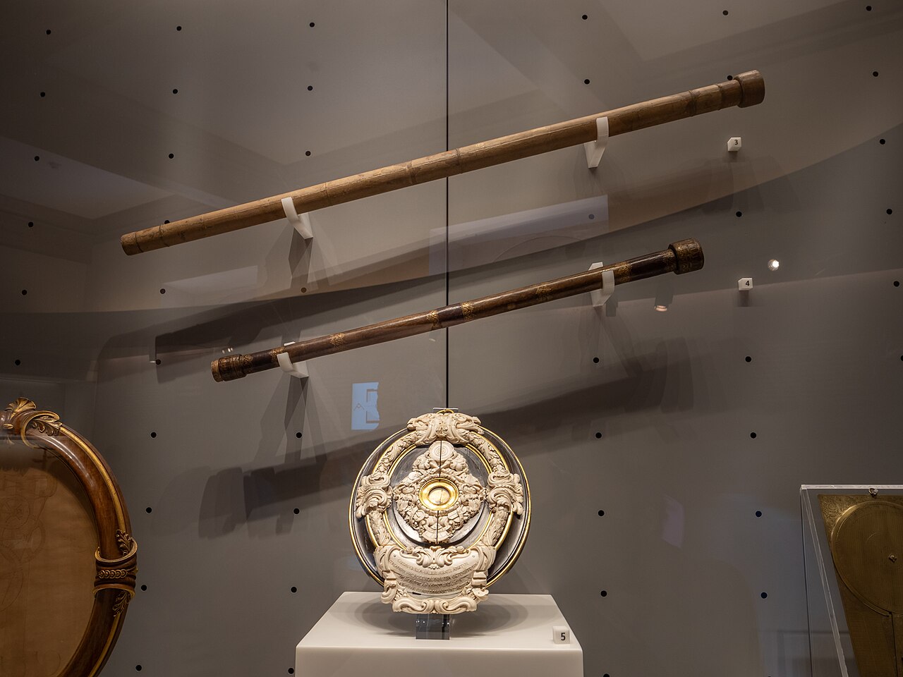 Galileo’s telescopes on display at the Museo Galileo in Florence; historical scientific-instrument context