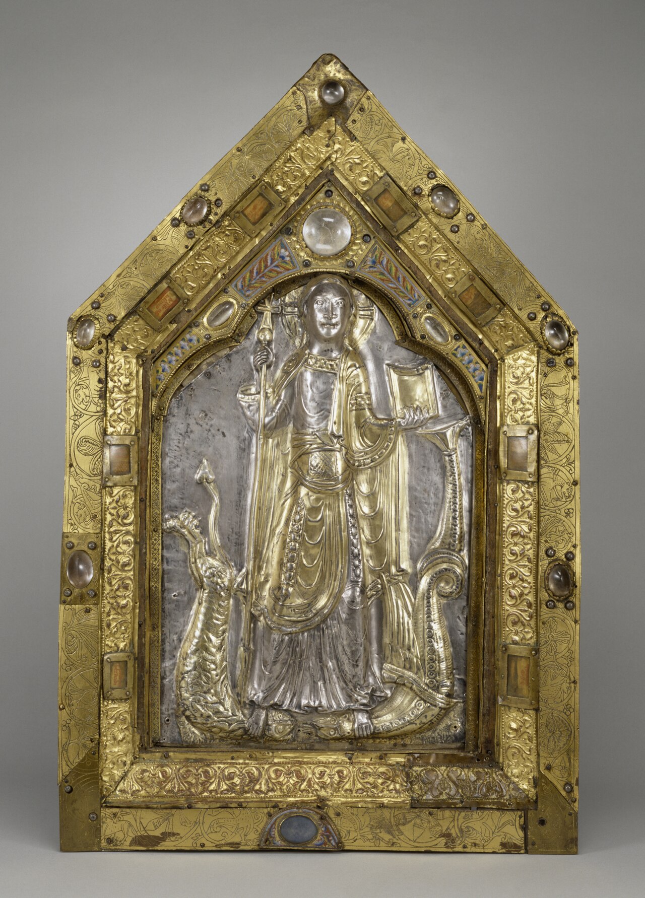 A medieval reliquary panel depicting the triumphant Christ, preserved by the Walters Art Museum