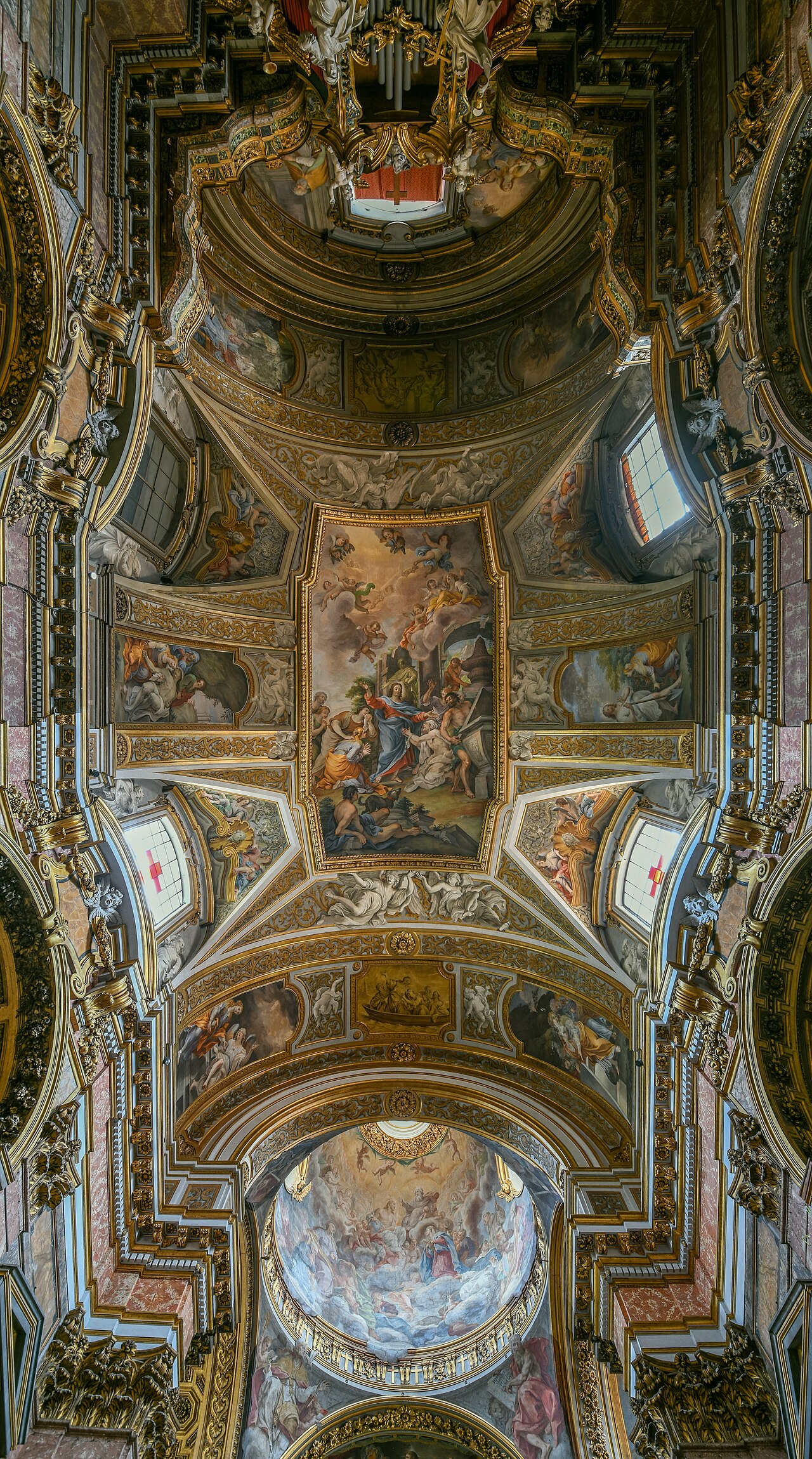 The historic interior of Santa Maria Maddalena in Rome