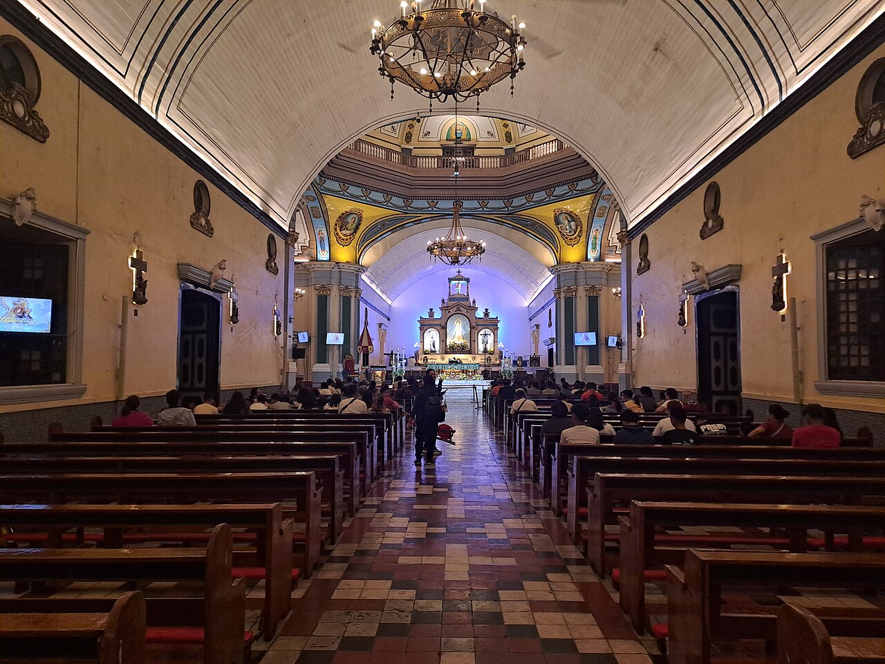 The nave of the Minor Basilica of Our Lady of Manaoag, photographed in 2023