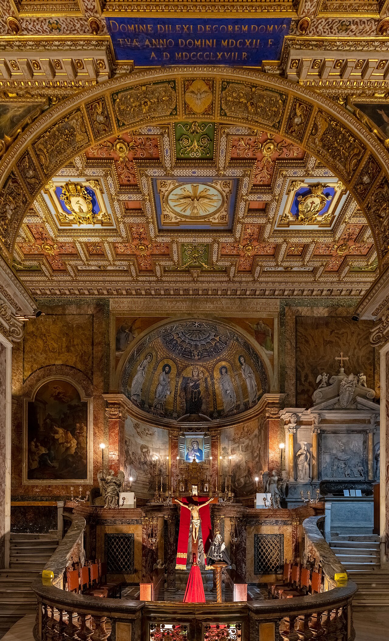 The historic interior of Santa Francesca Romana in Rome