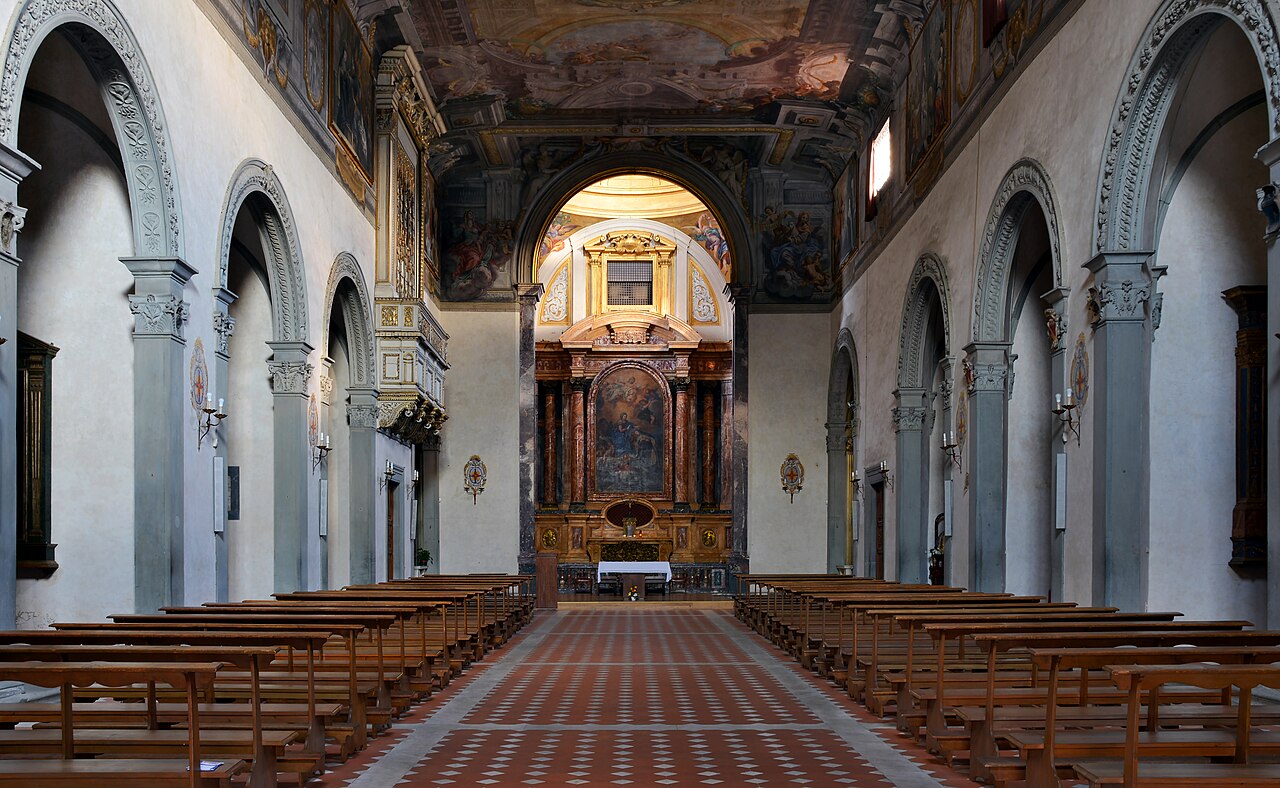 The historic interior of the church of Santa Maria Maddalena de’ Pazzi in Florence