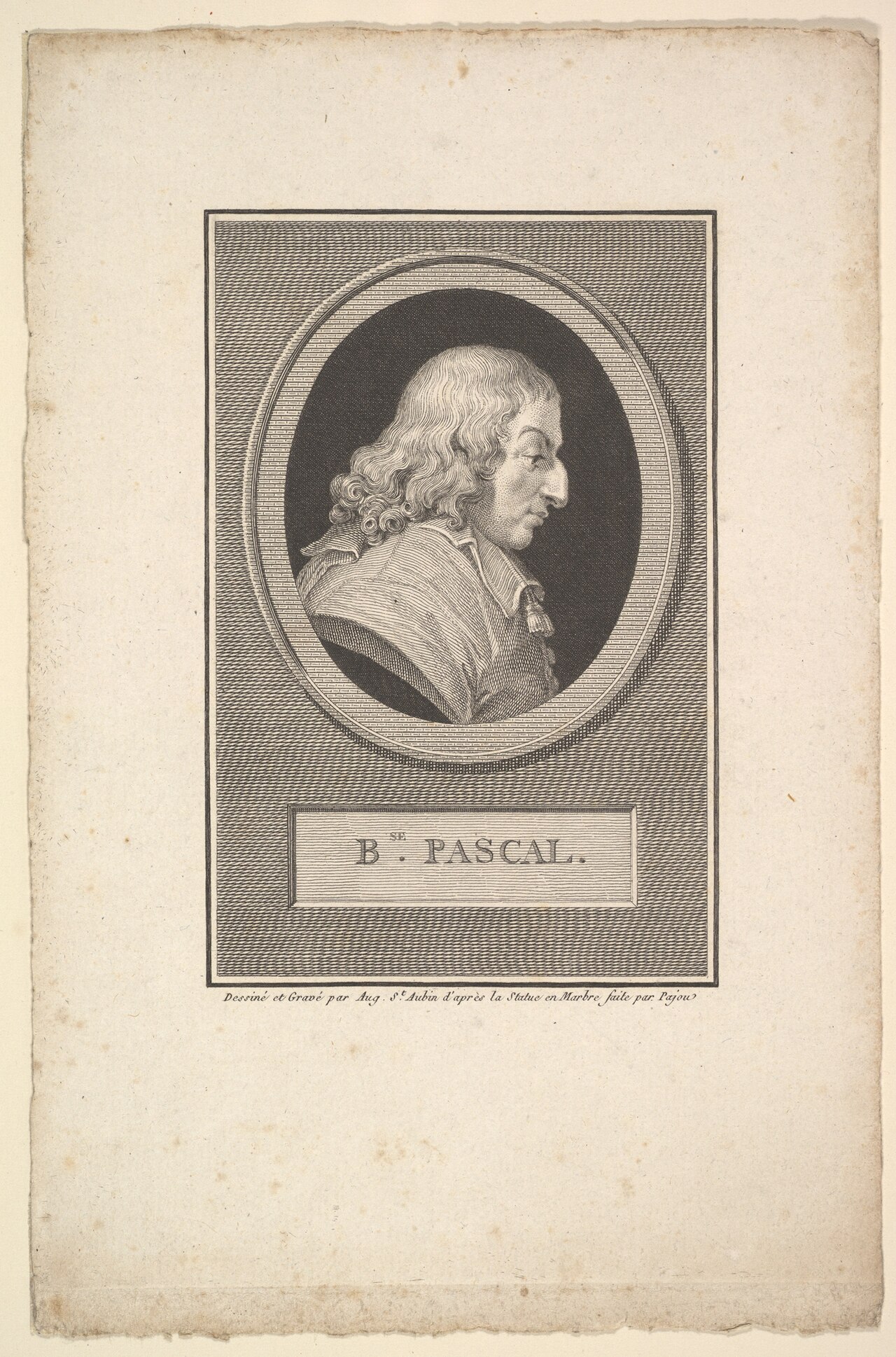 A historical printed portrait of Blaise Pascal in The Metropolitan Museum of Art; context for philosophical reflection