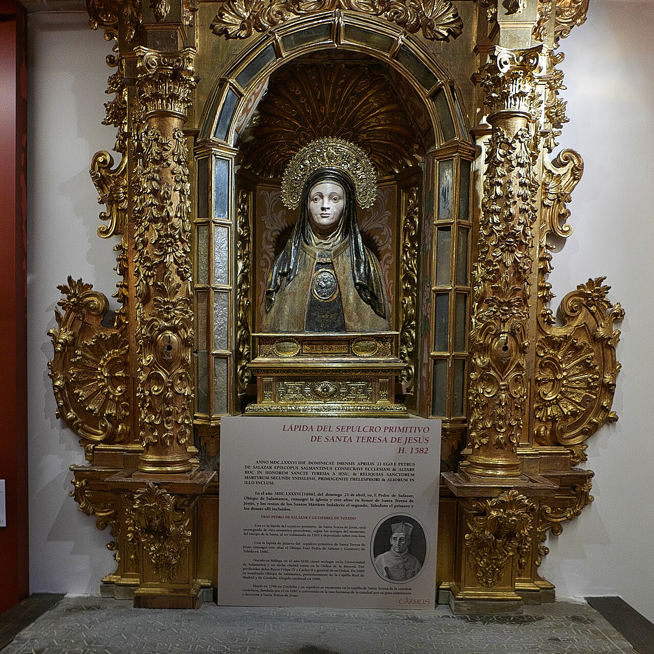 The altar associated with Teresa of Ávila’s original burial place, in the Carmelite museum at Alba de Tormes