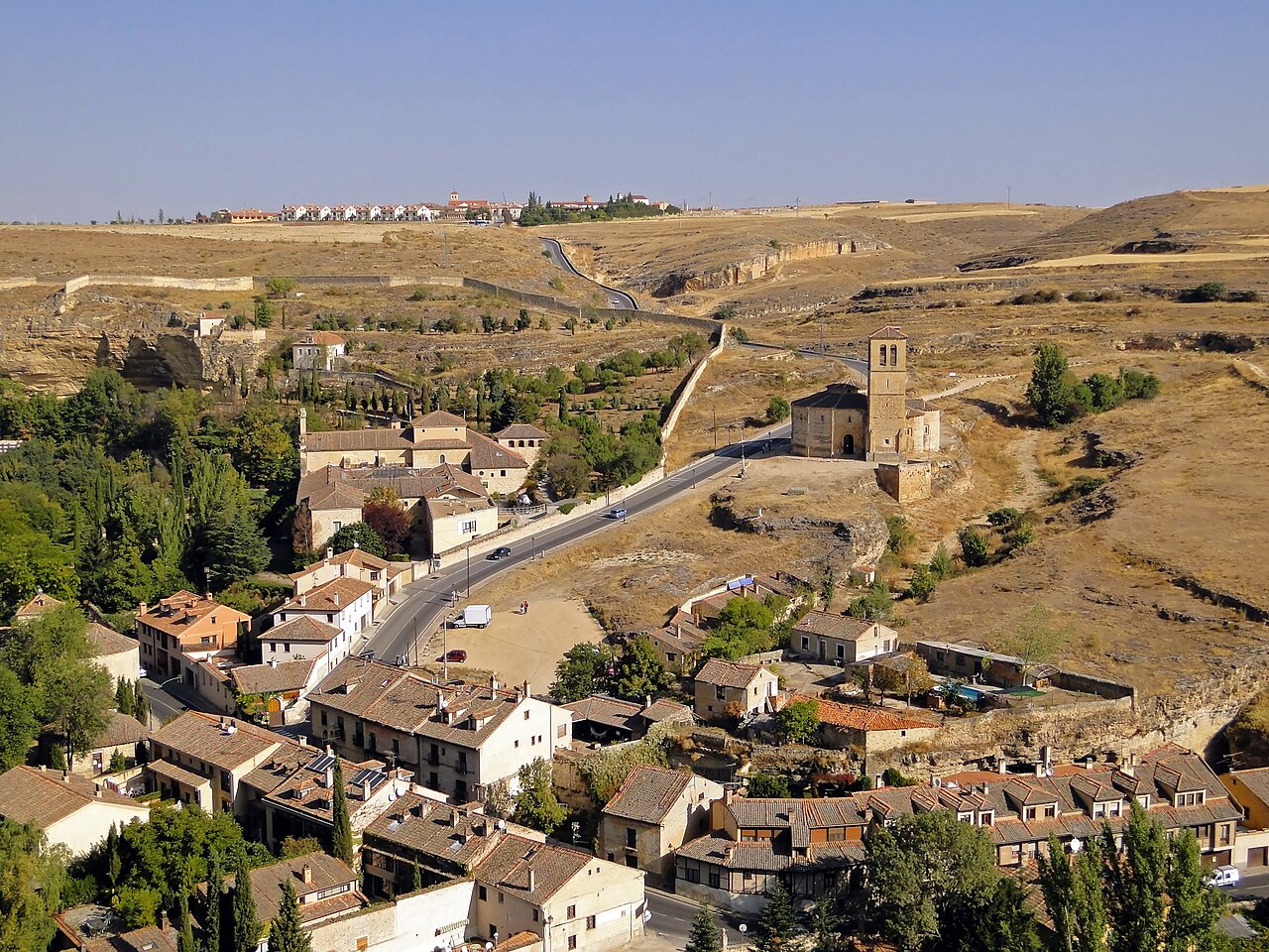 The Discalced Carmelite convent at the left of this view from the Alcázar of Segovia