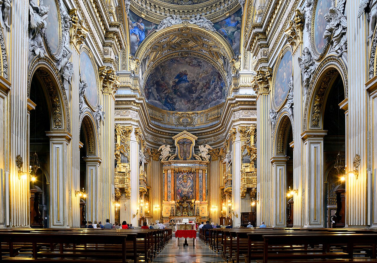 The historic interior of Santa Maria in Vallicella in Rome