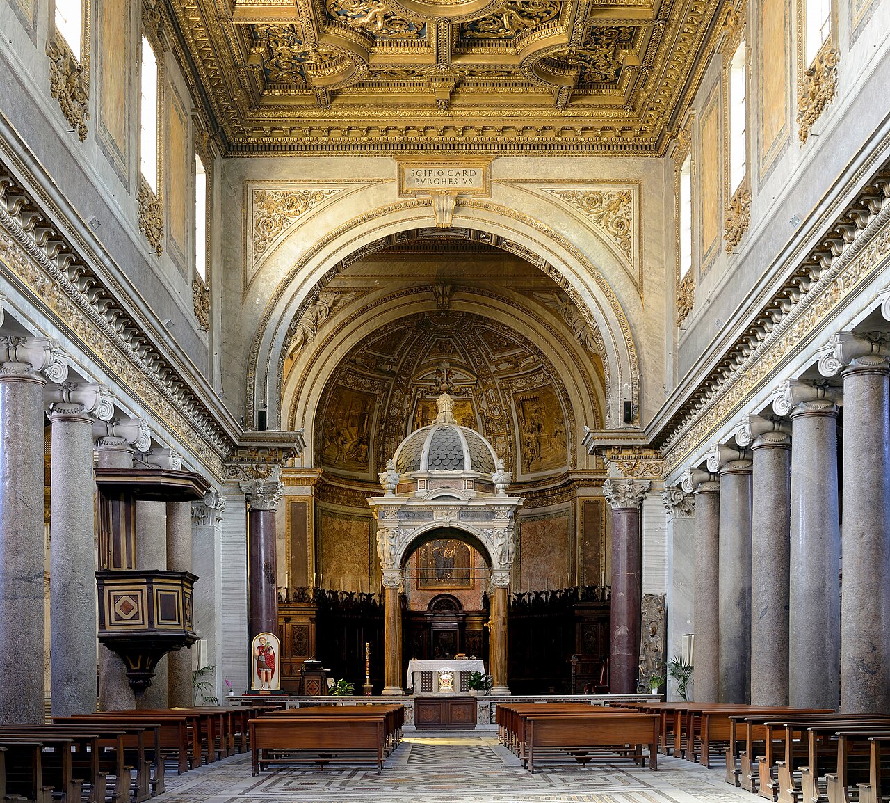 The interior of San Crisogono in Rome, the church associated with Anna Maria Taigi's display