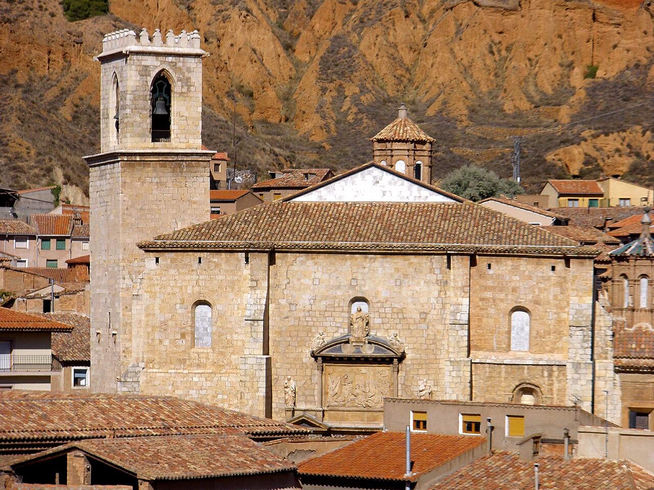 Architectural detail at the Basilica of Santa María de los Sagrados Corporales in Daroca