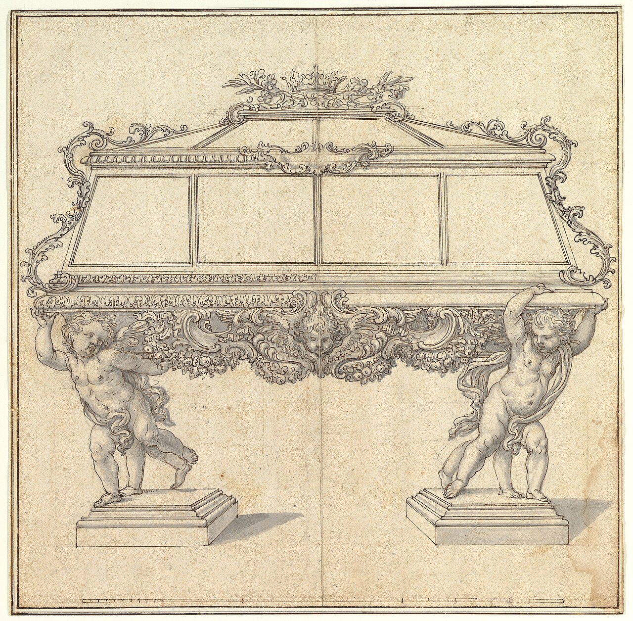 A historical design for a sarcophagus for Santa Maria Maddalena de’ Pazzi, from the Metropolitan Museum collection