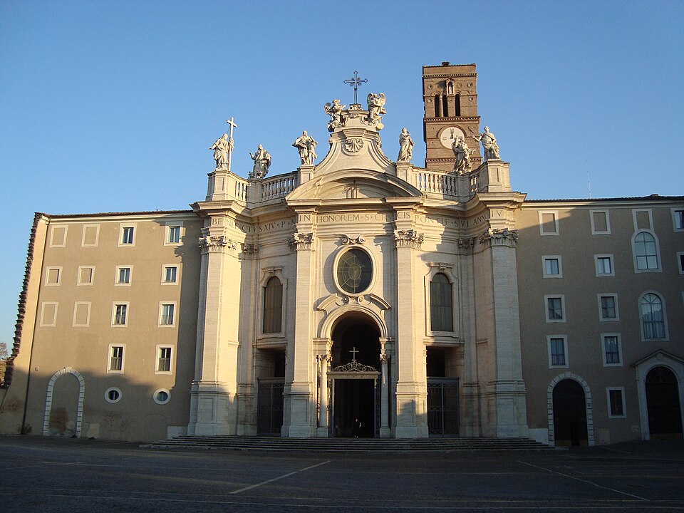 The façade of Santa Croce in Gerusalemme in Rome, the setting associated with the attributed finger relic in this file
