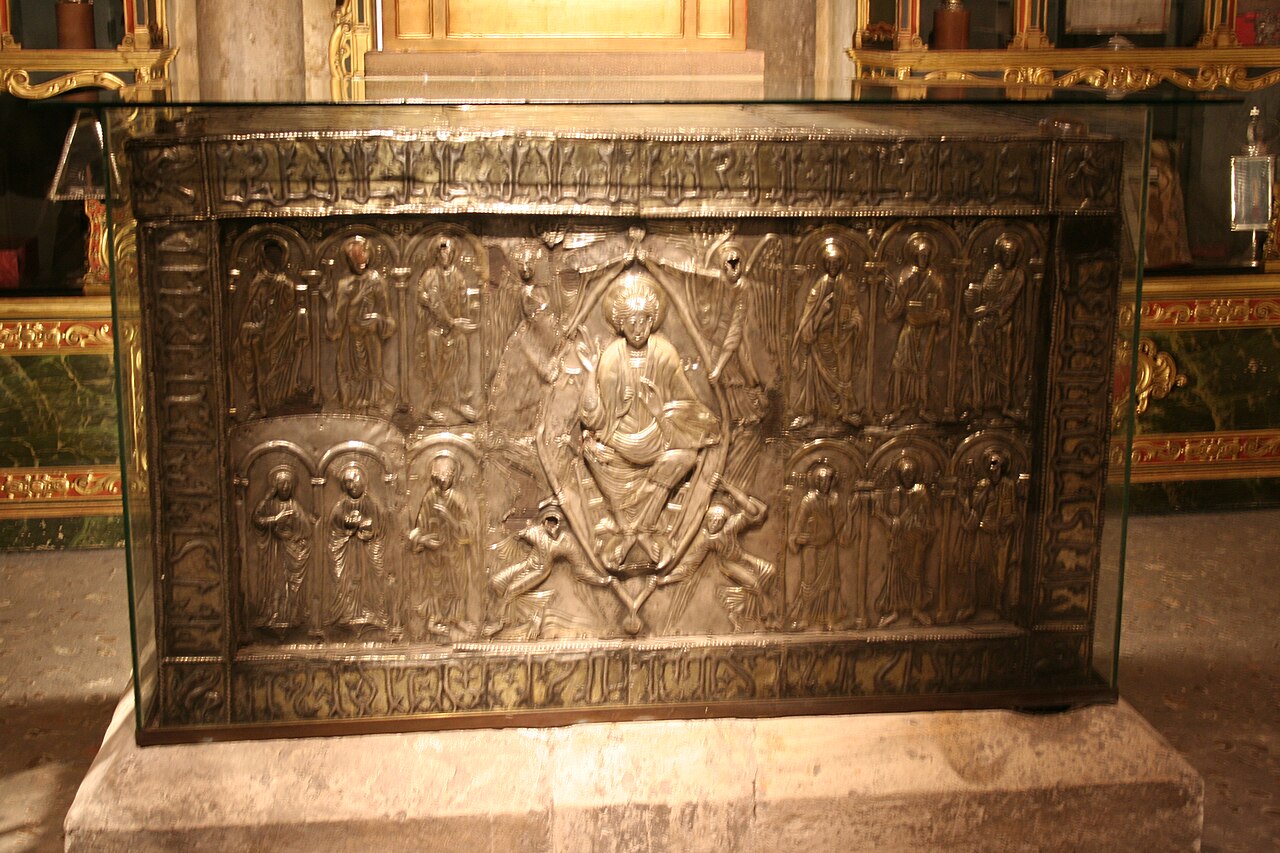 The Arca Santa in Oviedo Cathedral’s Cámara Santa, the treasury setting associated with the Sudarium
