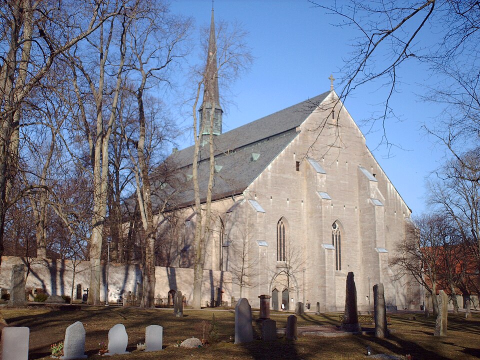 Exterior of Vadstena Abbey Church in Sweden