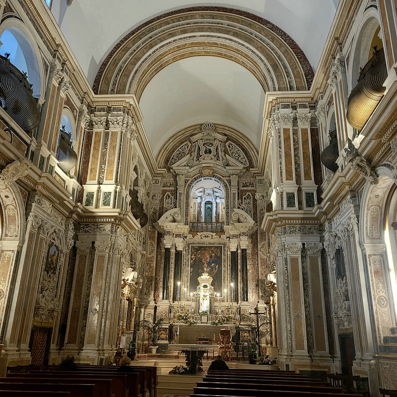 The interior of the church of Montevergine in Messina, associated with Eustochia Smeralda Calafato