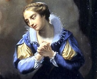 Catherine of Genoa in a detail from Marco Benefial's 1747 painting