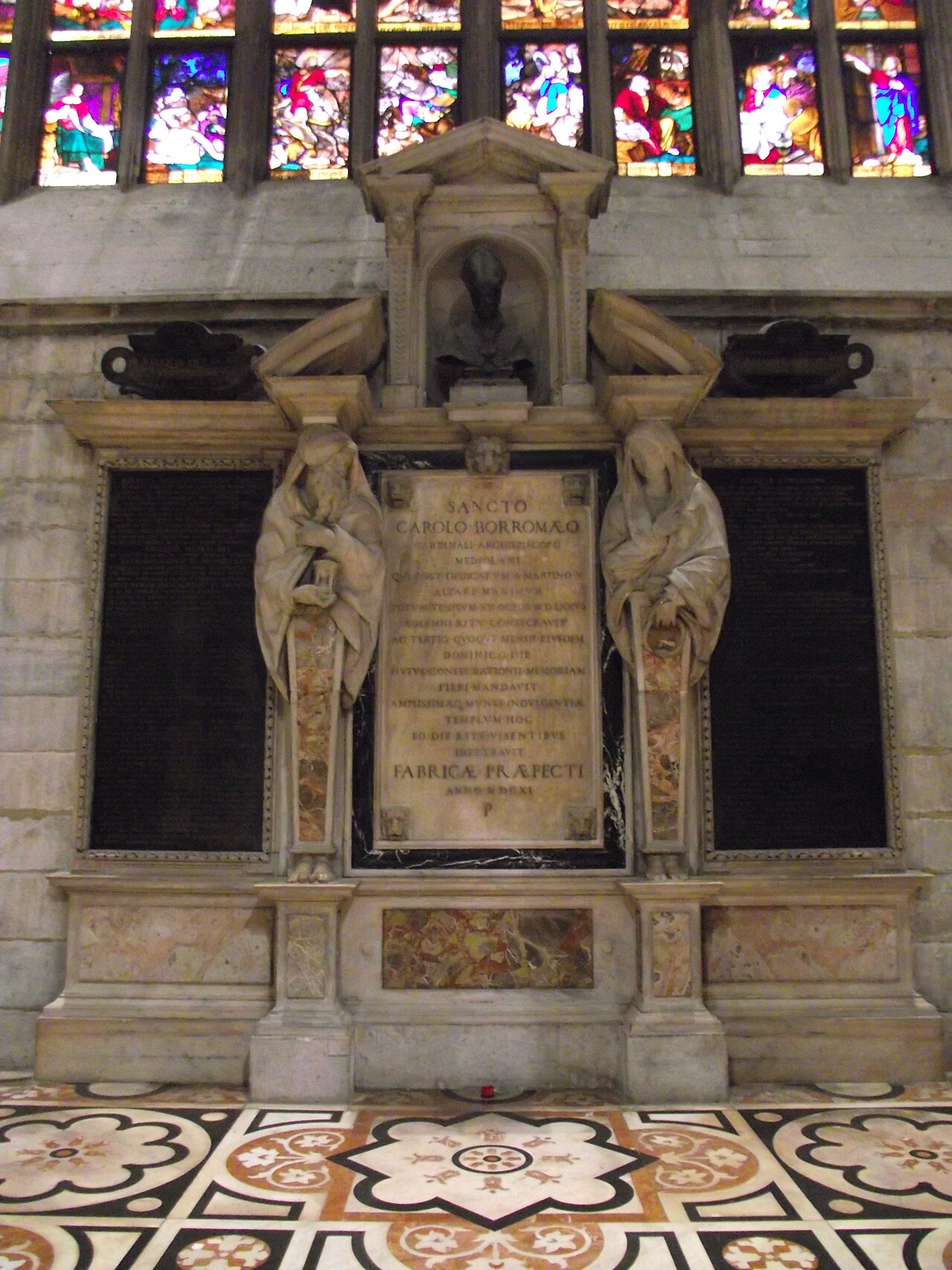The historic monument to Charles Borromeo in Milan Cathedral