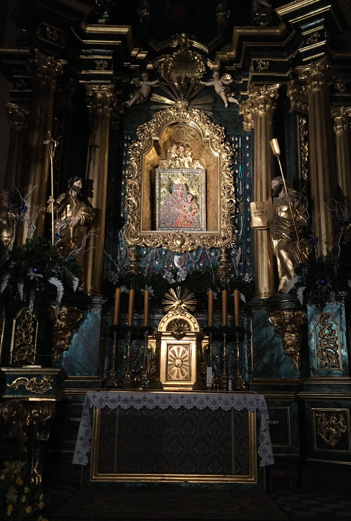 The altar and venerated image of Our Lady of Consolation in Leżajsk Basilica