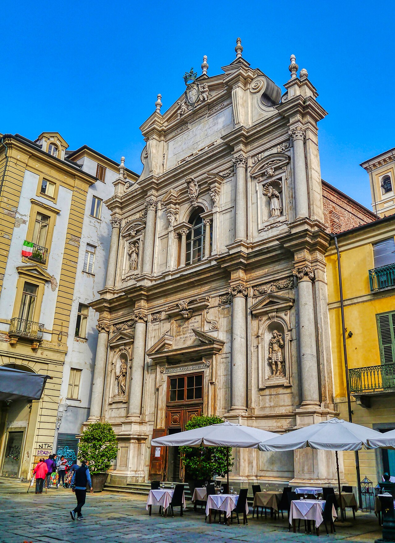 Façade of the Corpus Domini church in Turin
