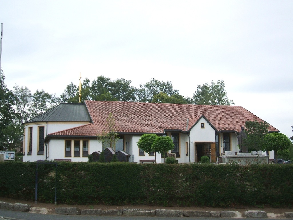 Exterior of the Marienkirche at the Heroldsbach prayer site.