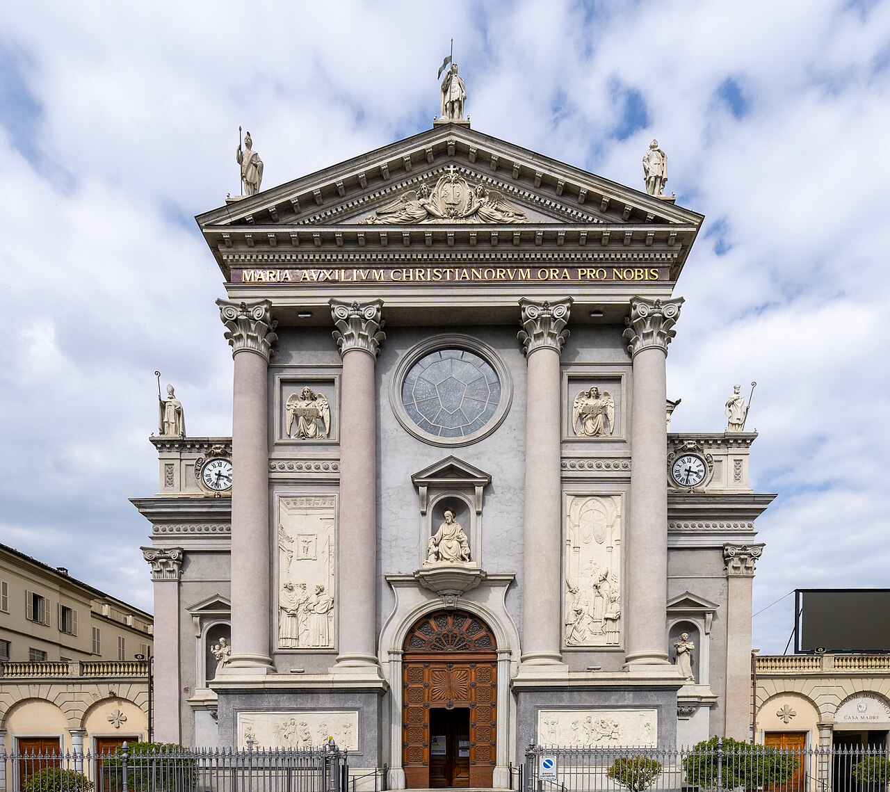 The façade of Maria Ausiliatrice in Turin, associated with John Bosco