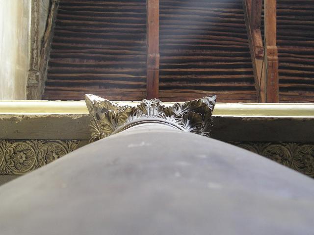A painted column in the Church of the Nativity in Bethlehem, showing the material and devotional context of the Byzantine columns
