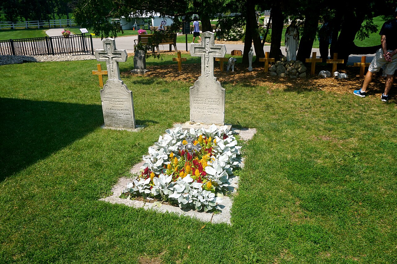 Adele Brise’s gravesite at the National Shrine of Our Lady of Champion, Wisconsin