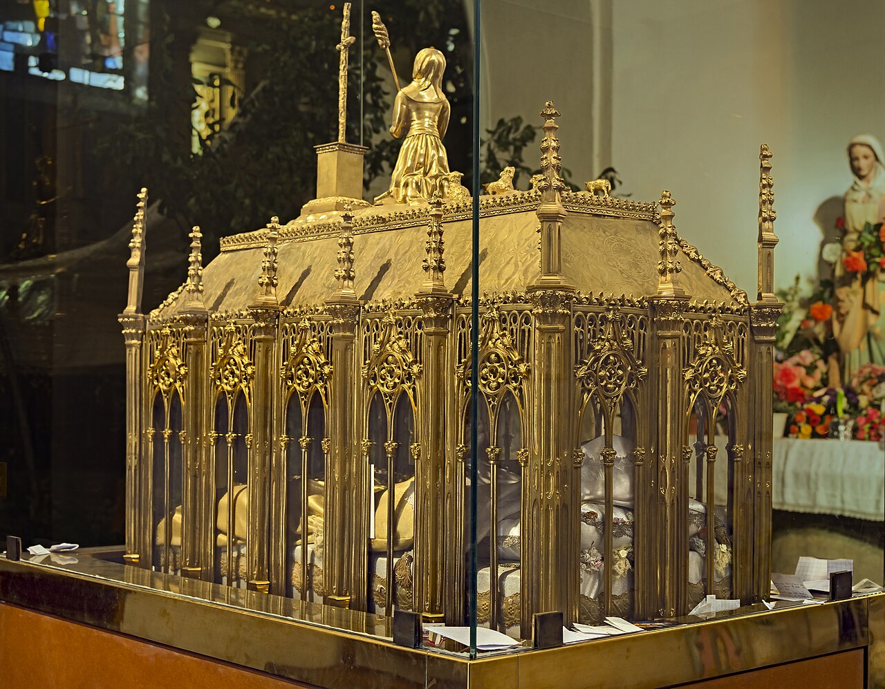 The 1854 reliquary of Germaine Cousin in the church of Mary Magdalene, Pibrac