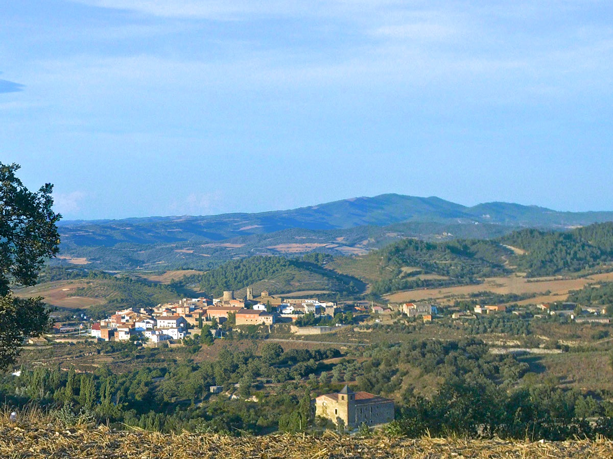 Ivorra and the Sanctuary of Sant Dubte seen from the southwest