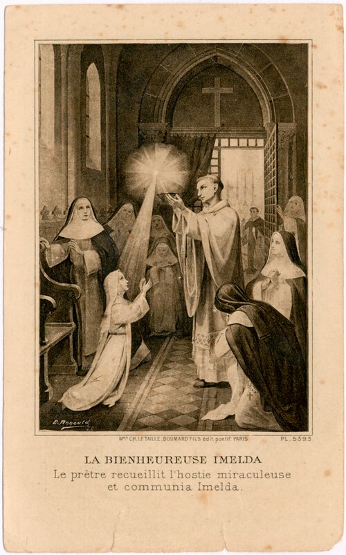 A devotional card of Imelda Lambertini published by Boumard et Fils in 1923