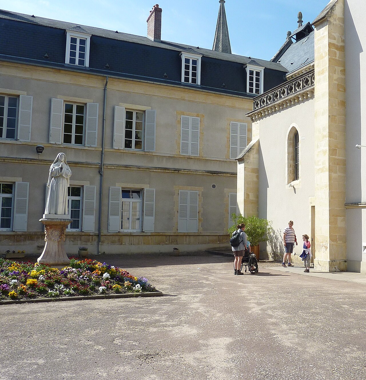 The courtyard and chapel at Saint-Gildard in Nevers, associated with Bernadette Soubirous