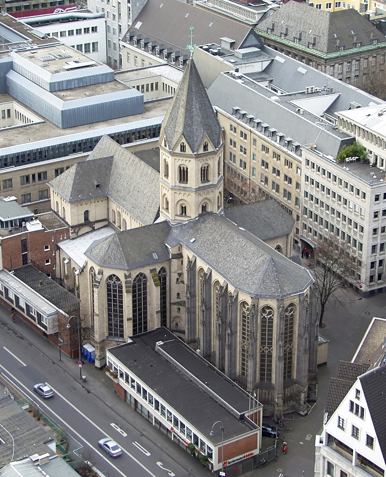The Romanesque church of Saint Andreas in Cologne, seen from the cathedral