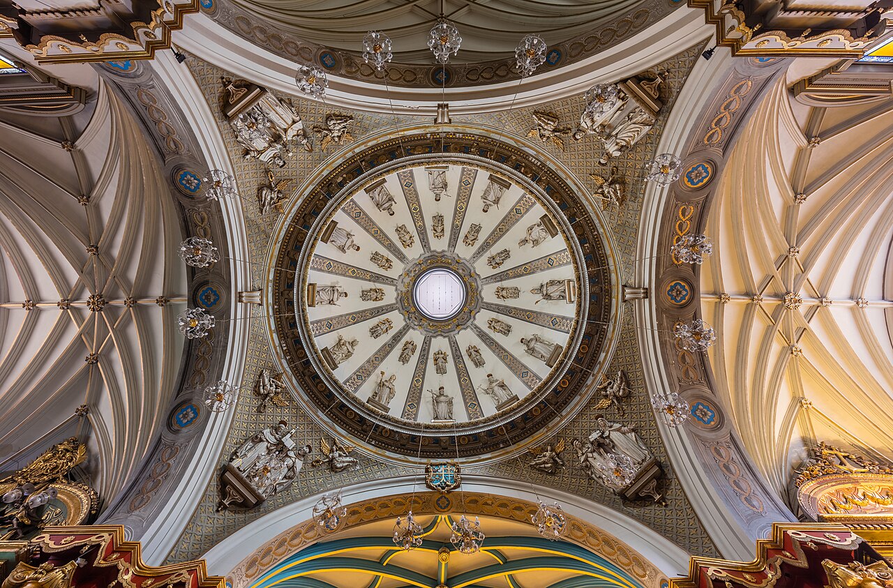 The historic dome and interior of Santo Domingo in Lima