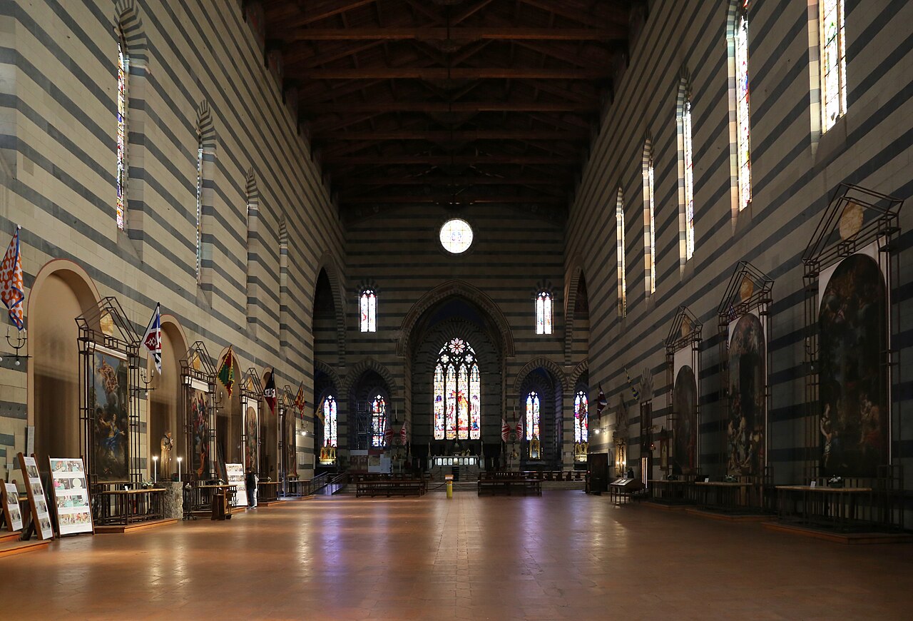 The interior of the Basilica of San Francesco in Siena