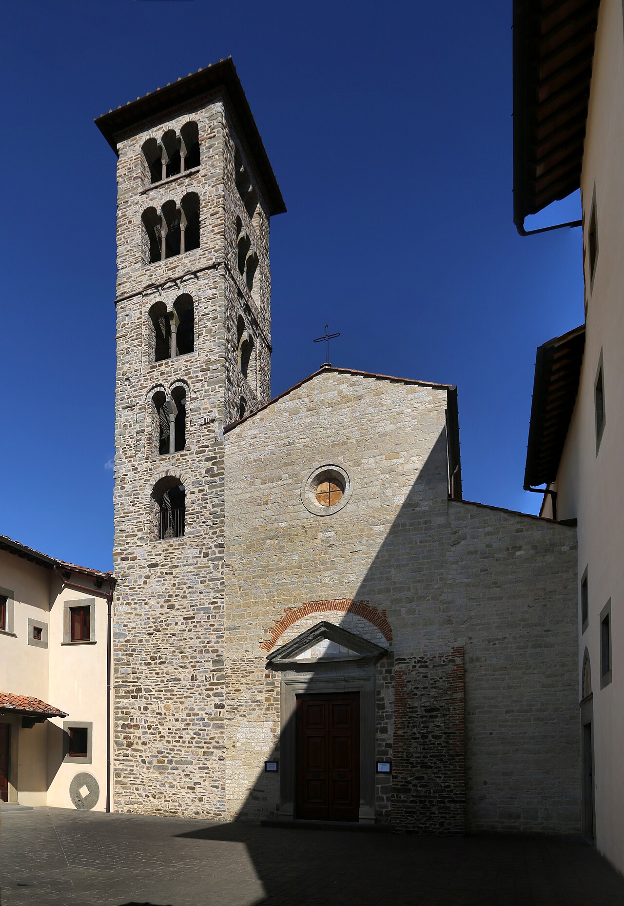 The exterior of the church at the Monastery of Santa Maria at Rosano