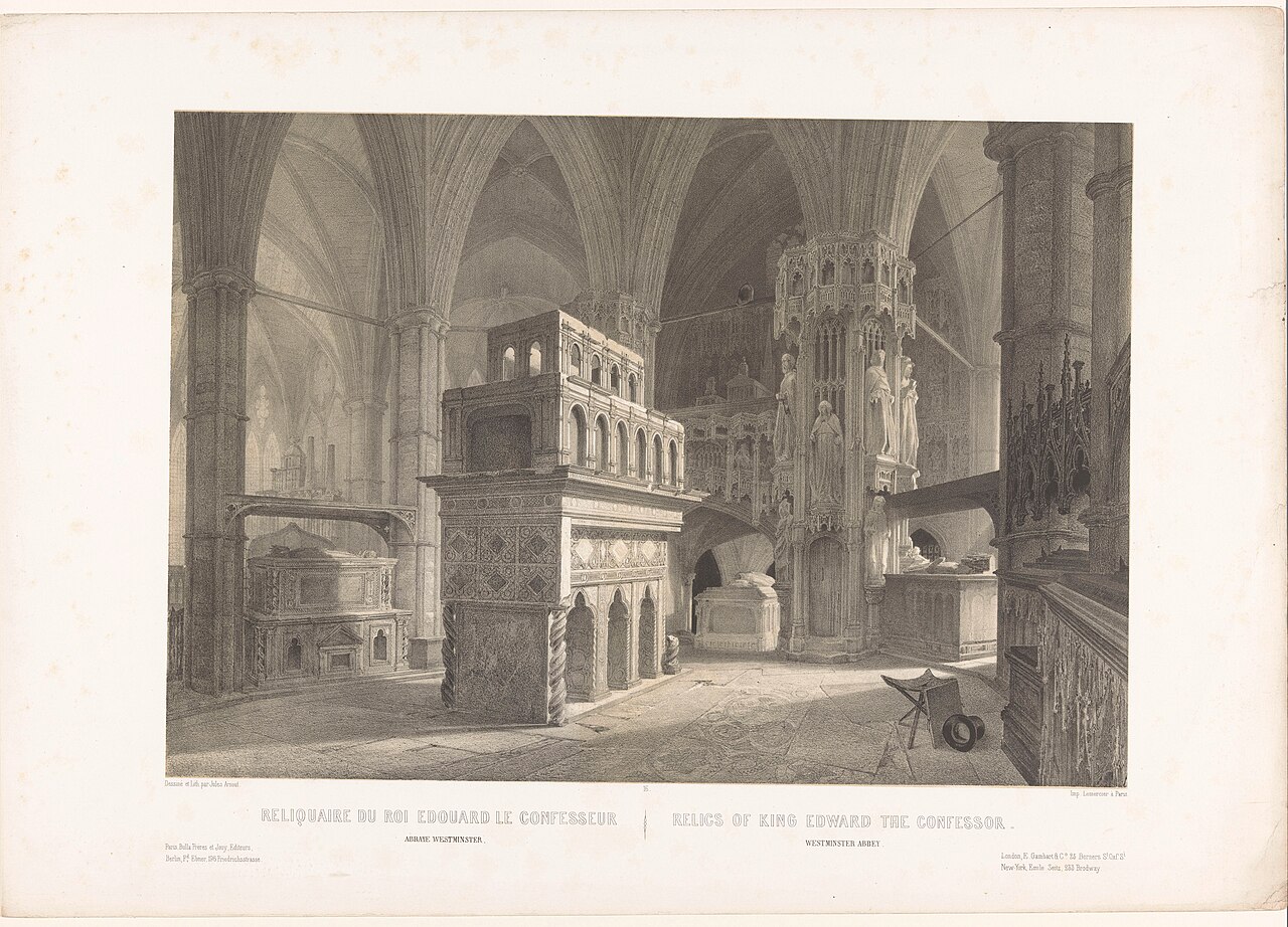 A historical print of Edward the Confessor's Westminster shrine, from the Rijksmuseum collection