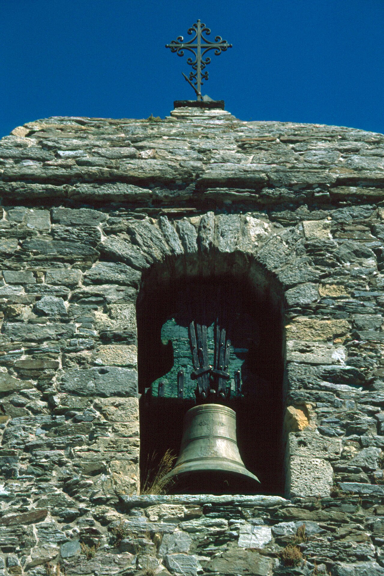 The bell tower of Santa María a Real in O Cebreiro