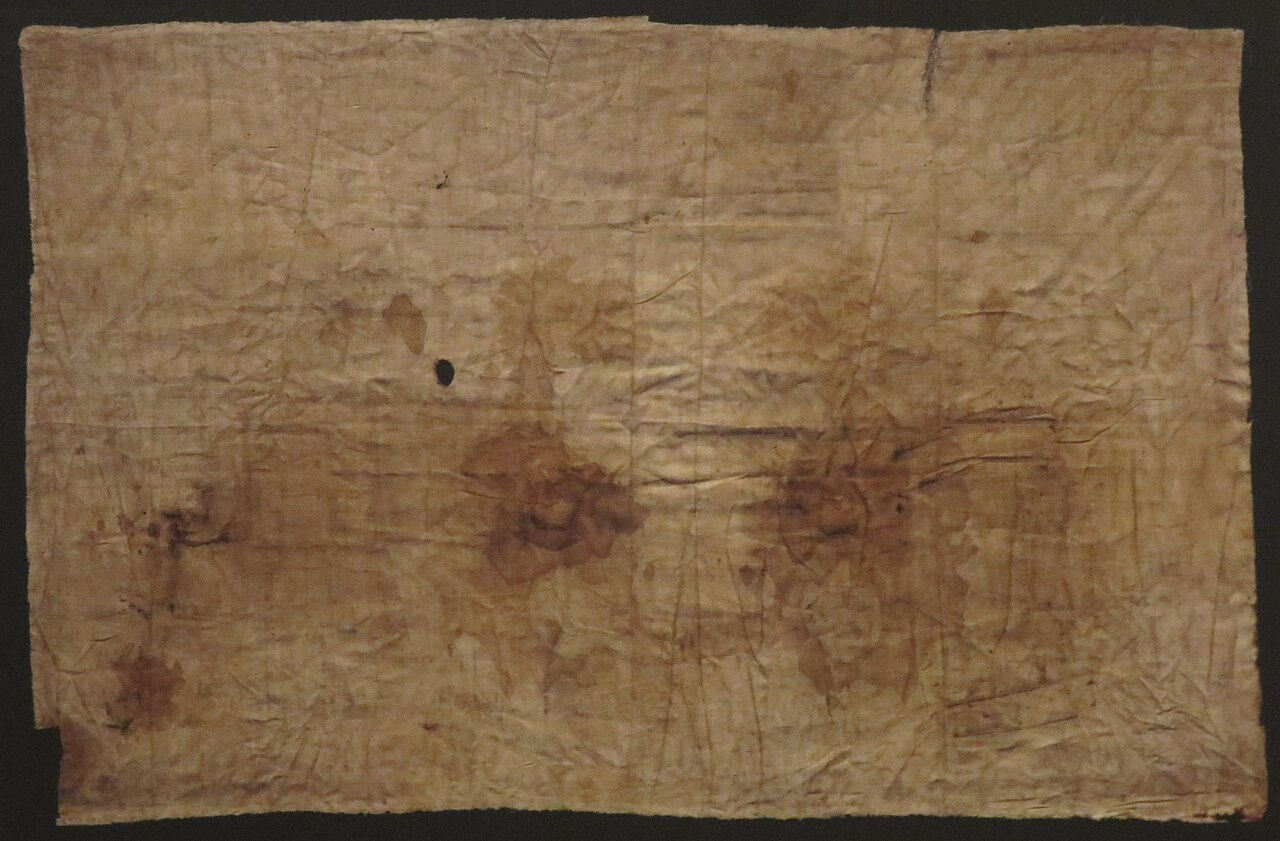 The cloth identified in the source as the Sudarium of Oviedo